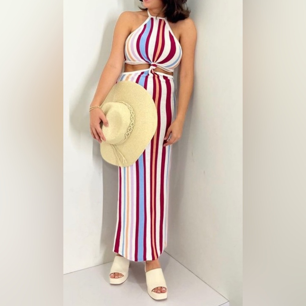 VICI- Multi stripe maxi dress 🌈